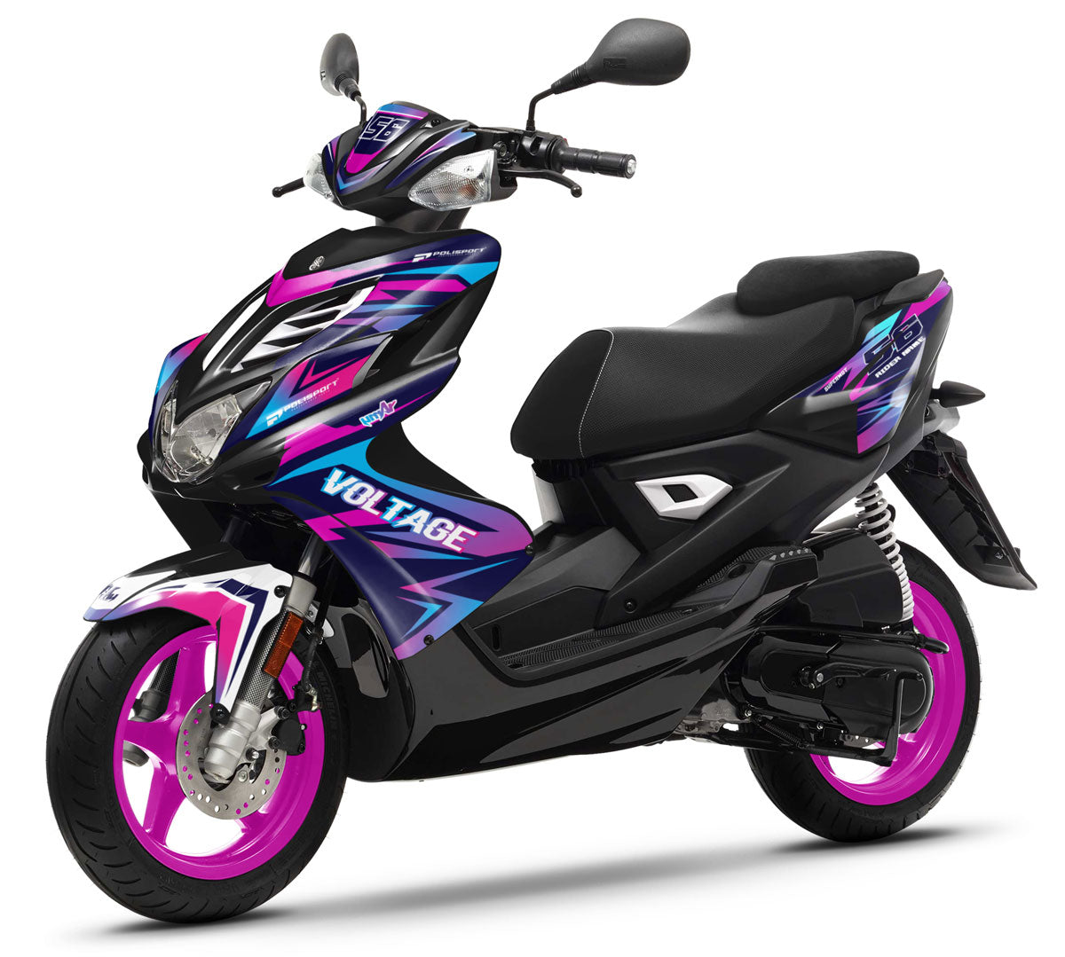 50cc Graphics kit Yamaha Aerox / MBK Nitro 2013-2019 Crazy Pink | motorcycle stickers | 50cc customization | armysctv