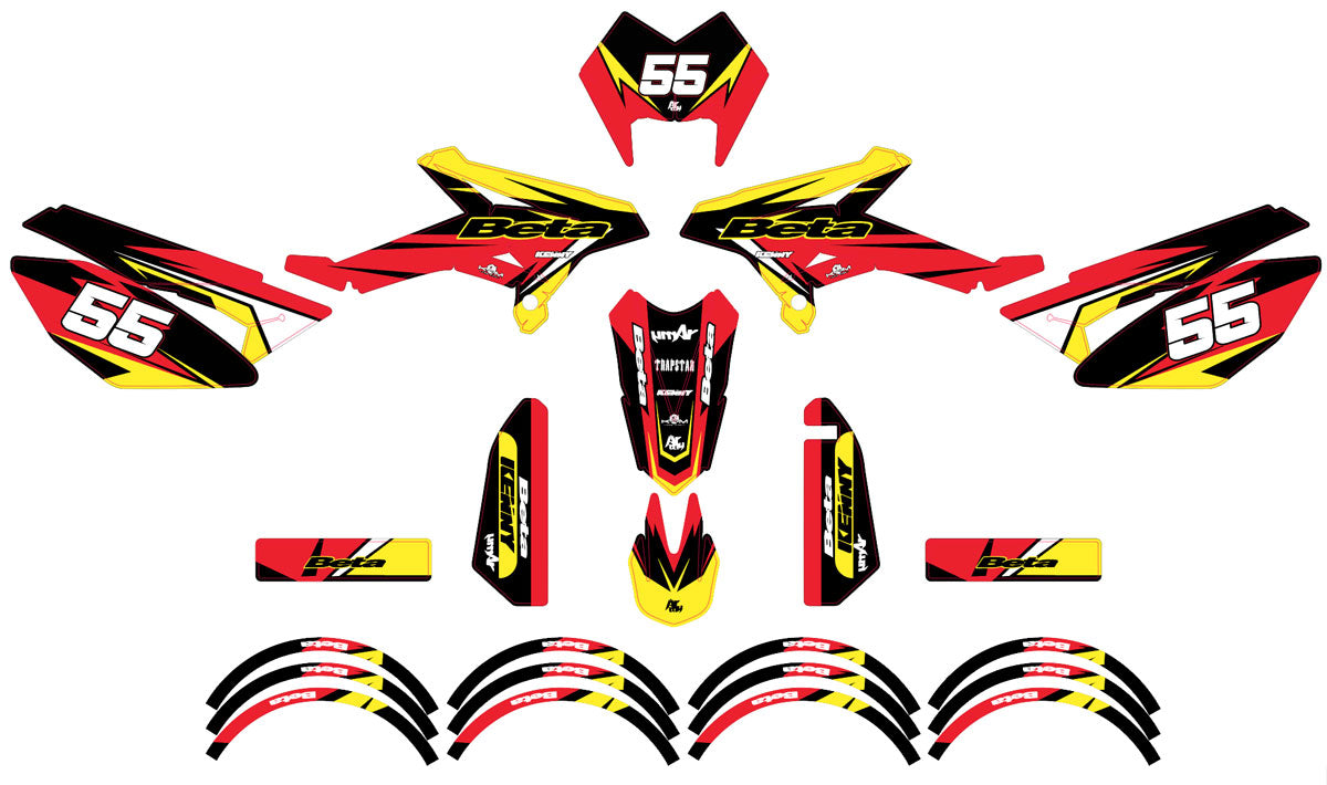 Dekor kit Beta RR 50 Motard 2011-2020 Army Stream | Motorradaufkleber | Personalisierung 50cc | armysctv