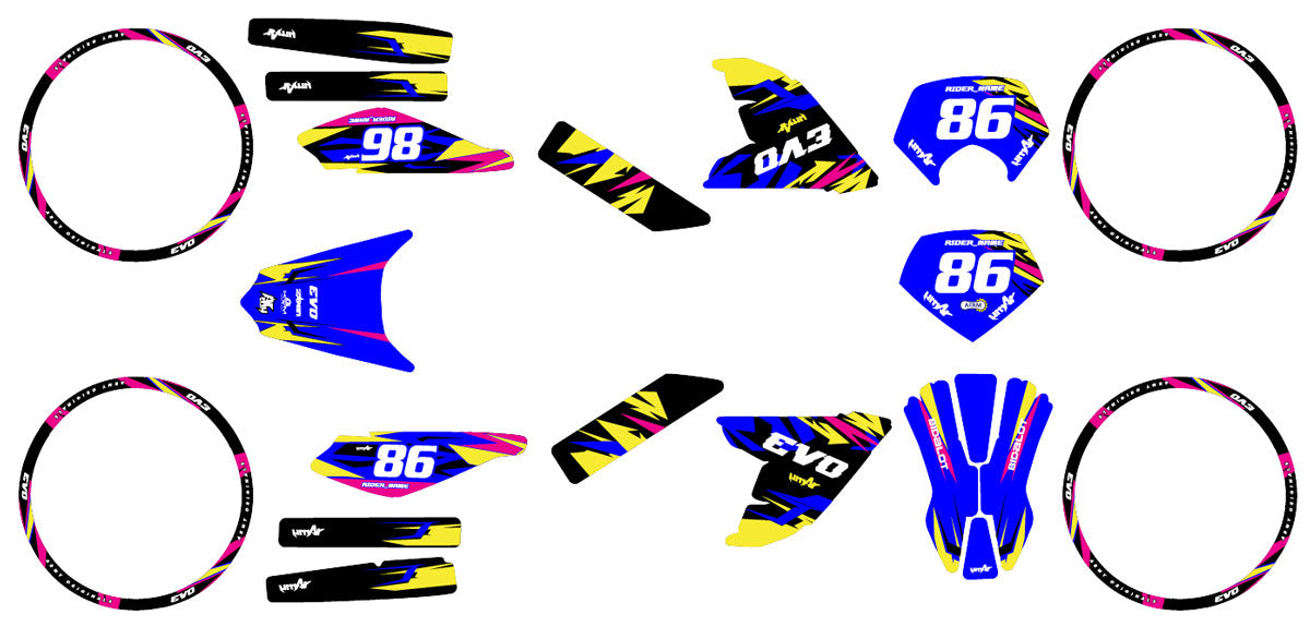 50cc Graphics kit Derbi Senda DRD Evo Tacker