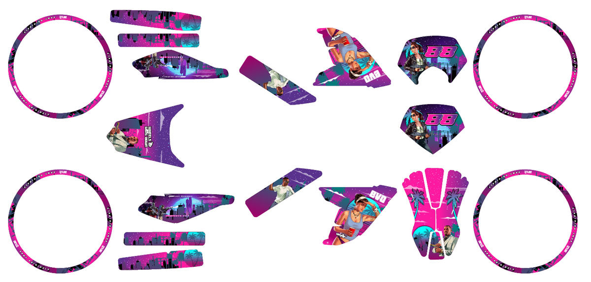 50cc Graphics kit Derbi Senda DRD Evo Vice City