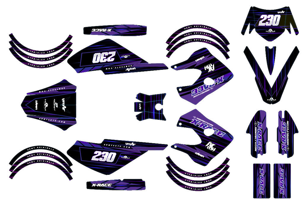 50cc Graphics kit Derbi Senda X-race/X-treme 2003-2009 Gold and Platinum