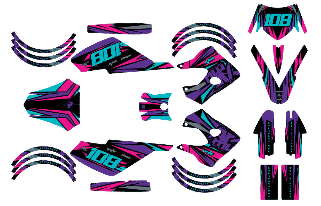 50cc Graphics kit Derbi Senda X-race/X-treme 2003-2009 Electrify