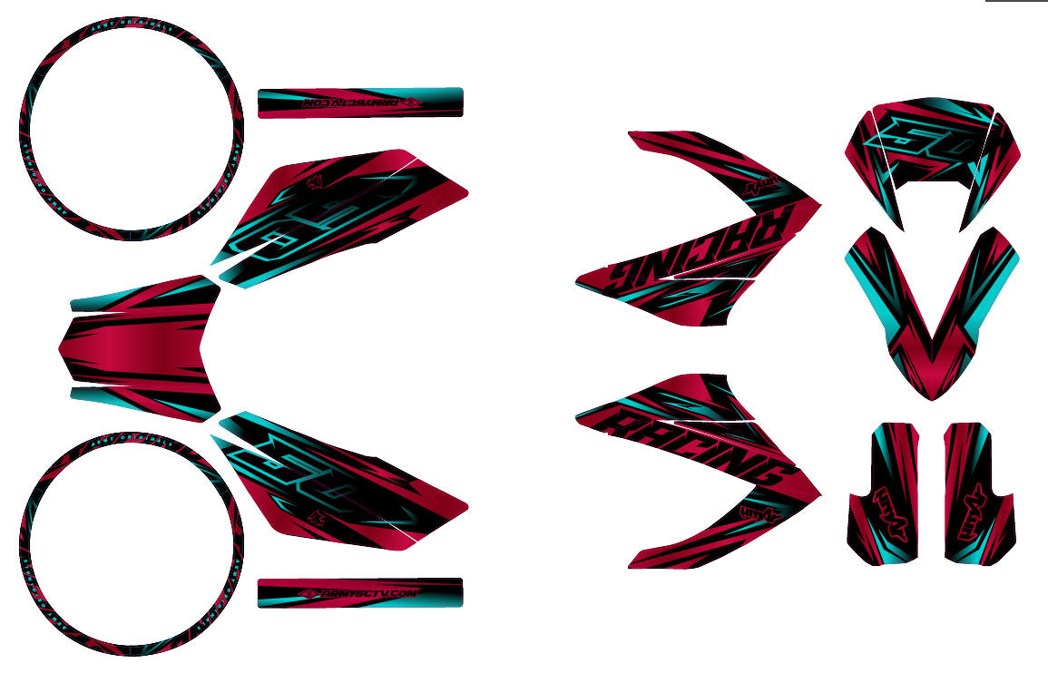 Kit pegatinas 50cc Masai Razer 2012-2025 Estilo metal