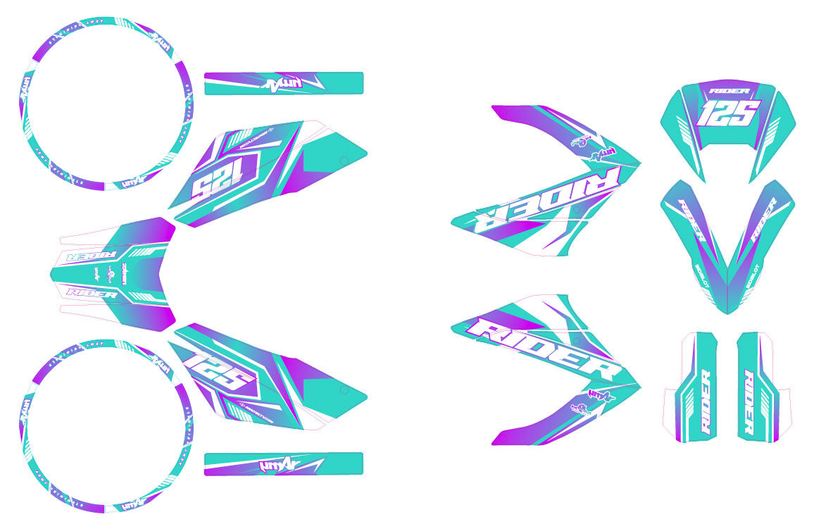 50cc Graphics kit Masai Razer 50 SM 2012-2025 MX Sky