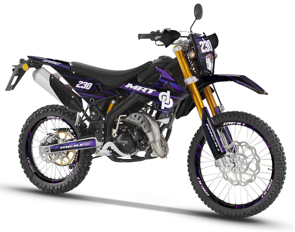 Kit déco Rieju MRT Off-Road 50cc 2022-2025 D'or et de platine | autocollants moto | personnalisation 50cc | armysctv