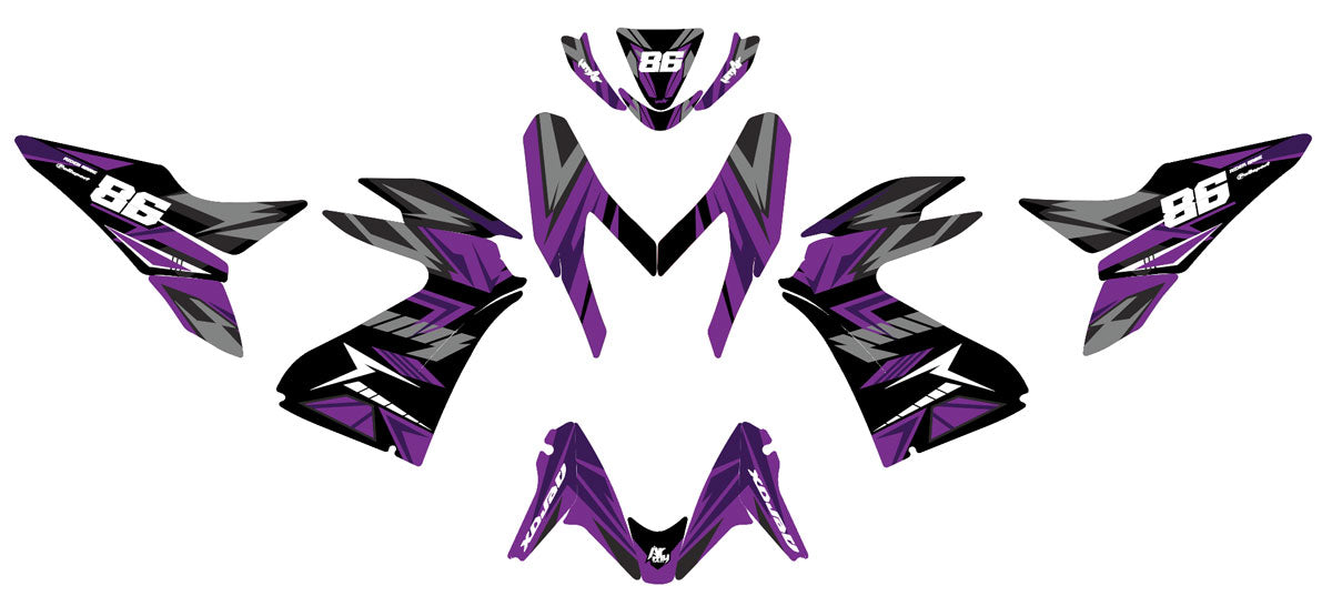 50cc Graphics kit Yamaha Aerox / MBK Nitro 2013-2019 Frost | motorcycle stickers | 50cc customization | armysctv