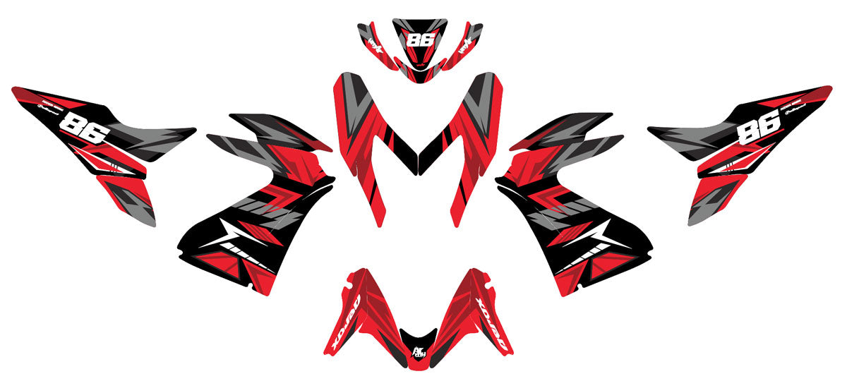 50cc Graphics kit Yamaha Aerox / MBK Nitro 2013-2019 Frost | motorcycle stickers | 50cc customization | armysctv