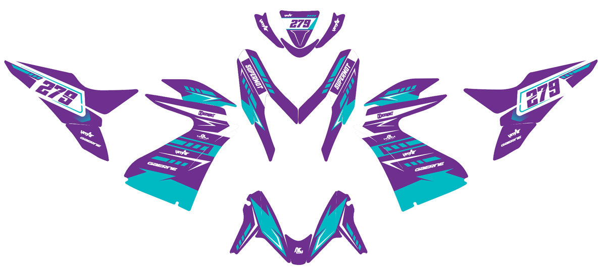 50cc Graphics kit Yamaha Aerox / MBK Nitro 2013-2019 Ninesky | motorcycle stickers | 50cc customization | armysctv