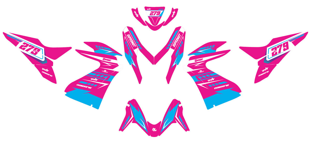 Kit déco 50cc Yamaha Aerox / MBK Nitro 2013-2019 Ninesky | autocollants moto | personnalisation 50cc | armysctv