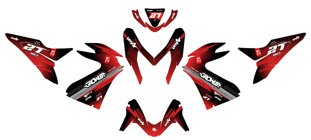 50cc Graphics kit Yamaha Aerox / MBK Nitro 2013-2019 Seventh | motorcycle stickers | 50cc customization | armysctv