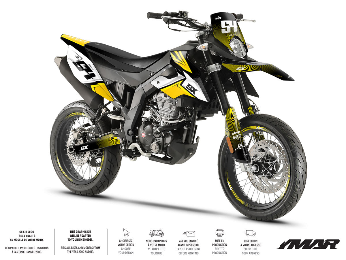 Kit de decoração para moto 125cc Orion - Compatível com Aprilia SX/RX 2018-2023
