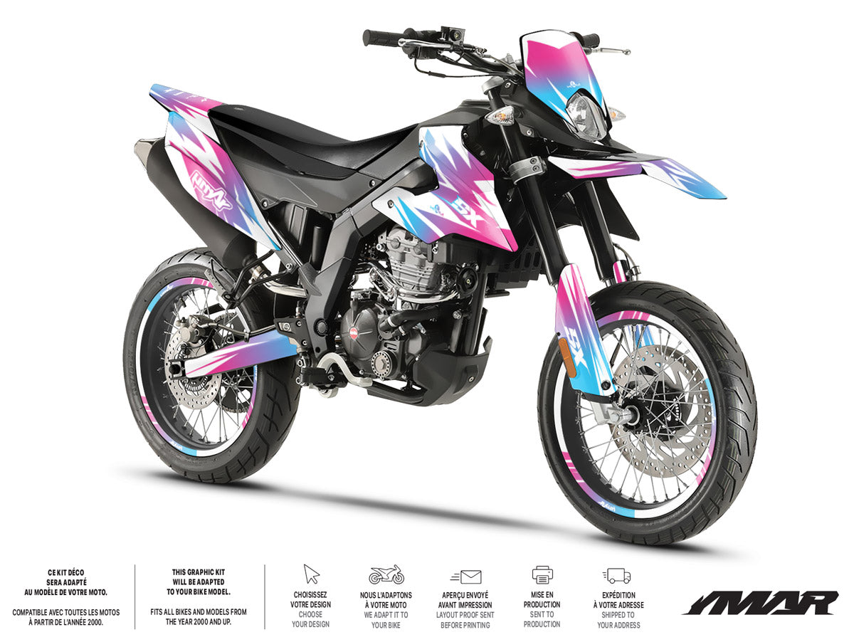 Kit de decoração para moto 125cc X-Fast - Compatível com Aprilia SX/RX 2018-2023