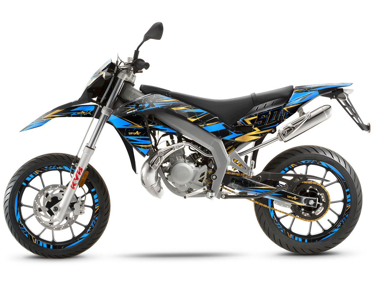 Kit pegatinas Aprilia 50 SX 2006-2017 Bleuz | pegatinas para moto | personalización 50cc | armysctv
