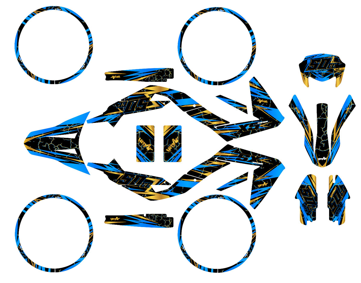 Kit pegatinas Aprilia 50 SX 2006-2017 Bleuz | pegatinas para moto | personalización 50cc | armysctv