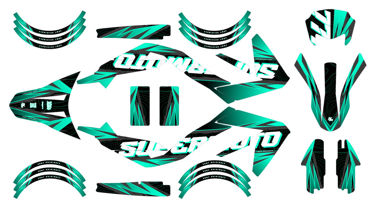 50cc Graphics kit Magix - Compatible with Aprilia SX/RX 2006-2017, motorcycle stickers with modern and creative design.