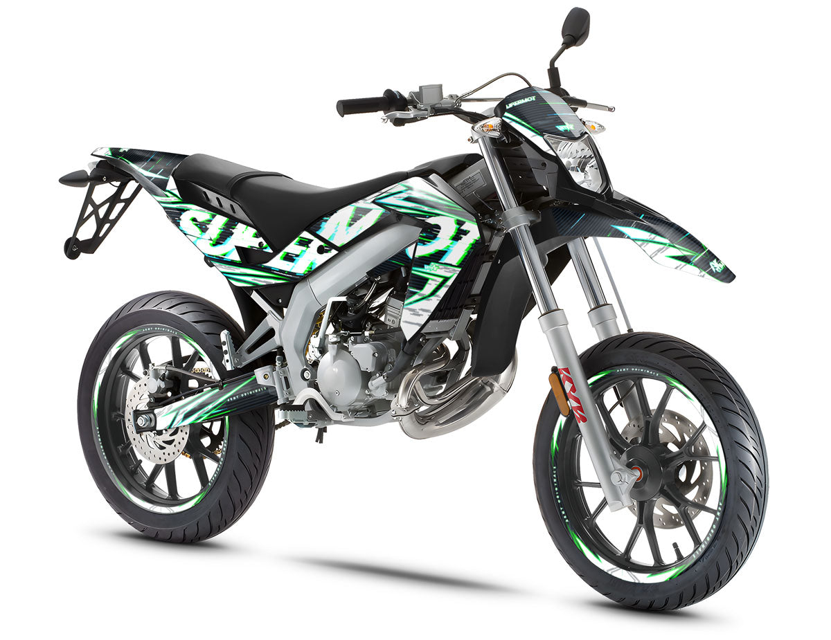 50cc Graphics kit Mr Anderson - Compatible with Aprilia SX/RX 2006-2017 on stylish supermoto bike.