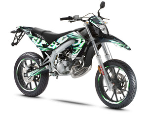 Kit pegatinas 50cc Mr Anderson - Compatible con Aprilia SX/RX 2006-2017 para moto supermotard elegante.