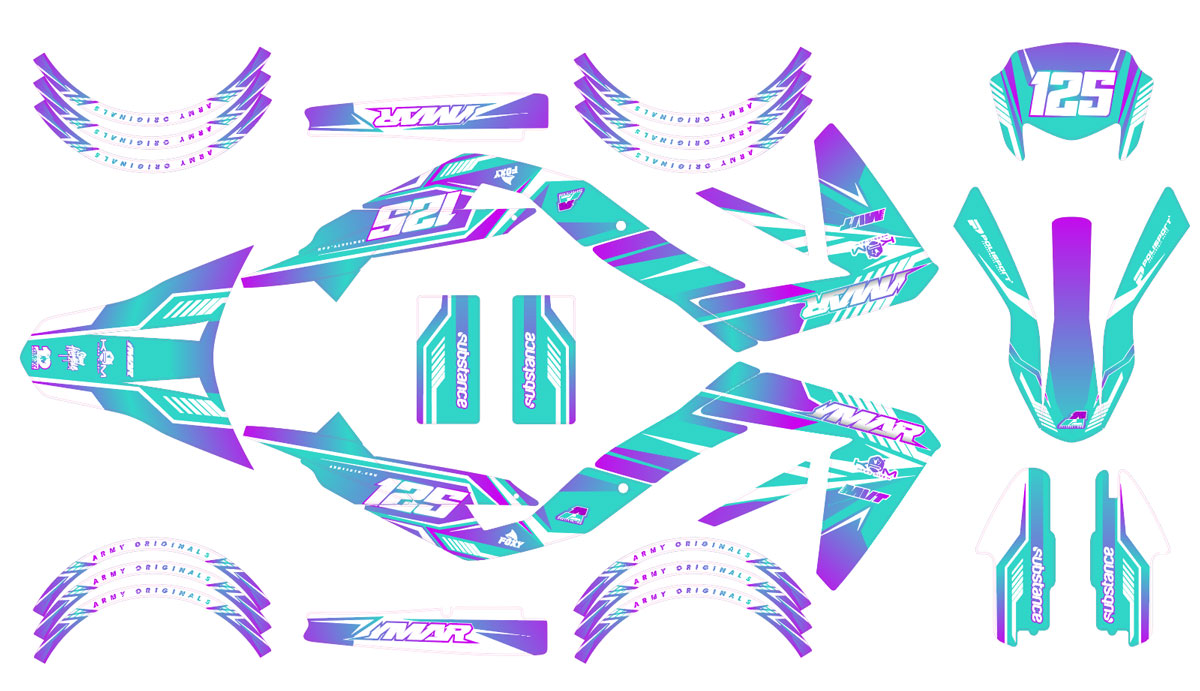 50cc Graphics kit MX Sky - Compatible with Aprilia SX/RX 2006-2017