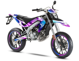 Dekor kit 50cc R-Force - Kompatibel mit Aprilia SX/RX 2006-2017 für Supermoto-Motorräder mit sportlichem Design.