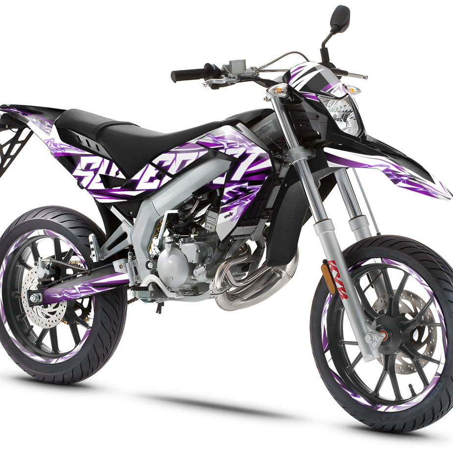 Kit pegatinas 50cc Shaker - Compatible con Aprilia SX/RX 2006-2017 para una moto deportiva, diseño dinámico y llamativo.