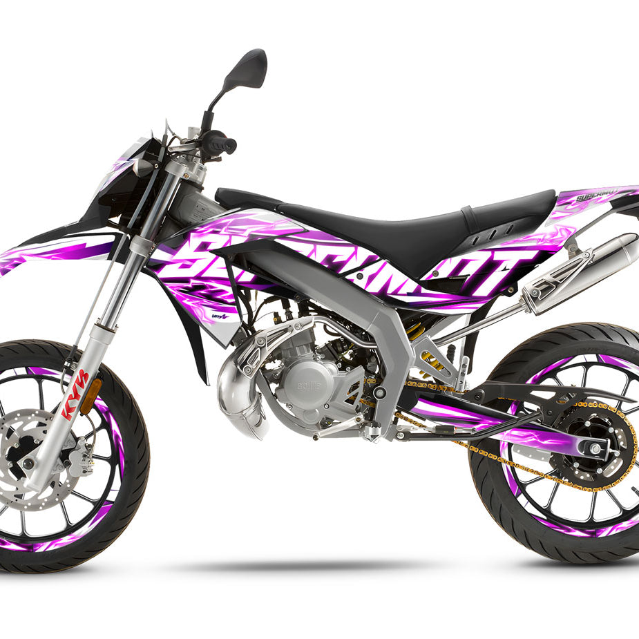 Kit pegatinas 50cc Shaker - Compatible con Aprilia SX/RX 2006-2017 en moto con diseño dinámico y colorido.