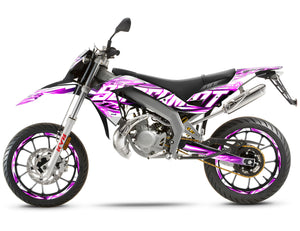 Dekor kit 50cc Shaker - Kompatibel mit Aprilia SX/RX 2006-2017 an Motorrädern mit dynamischem und farbenfrohem Design.