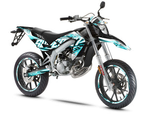 Dekor kit 50cc Shaker - Kompatibel mit Aprilia SX/RX 2006-2017 an Motorrädern mit kraftvollem Design