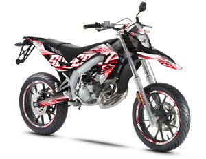 Dekor kit 50cc Shaker - Kompatibel mit Aprilia SX/RX 2006-2017 bei Sportmotorrädern, dynamisches und farbenfrohes Design.