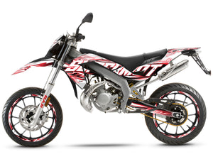 Dekor kit 50cc Shaker - Kompatibel mit Aprilia SX/RX 2006-2017 an leichtem Motorrad mit dynamischem Design.