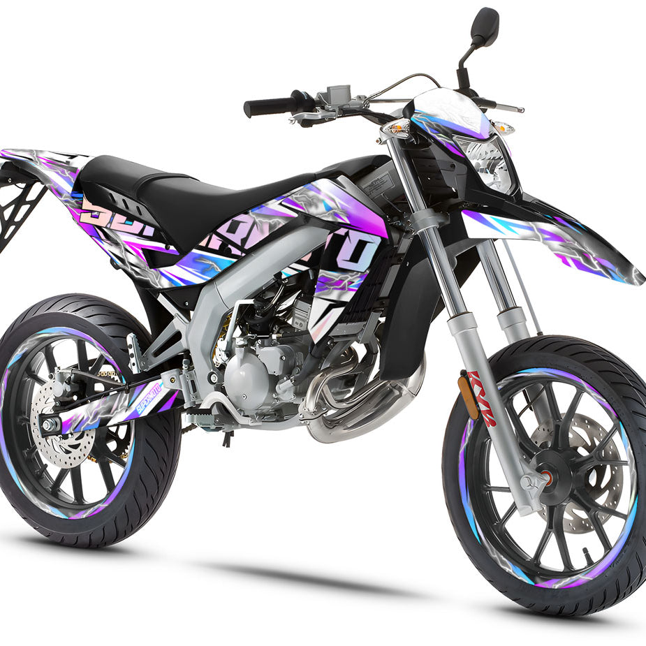Kit pegatinas 50cc Shiro - Compatible con Aprilia SX/RX 2006-2017 en moto con diseño moderno y gráfico.