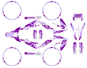 50cc Graphics kit Superlight - Compatible with Aprilia SX/RX 2006-2017, purple design, motorcycle stickers.
