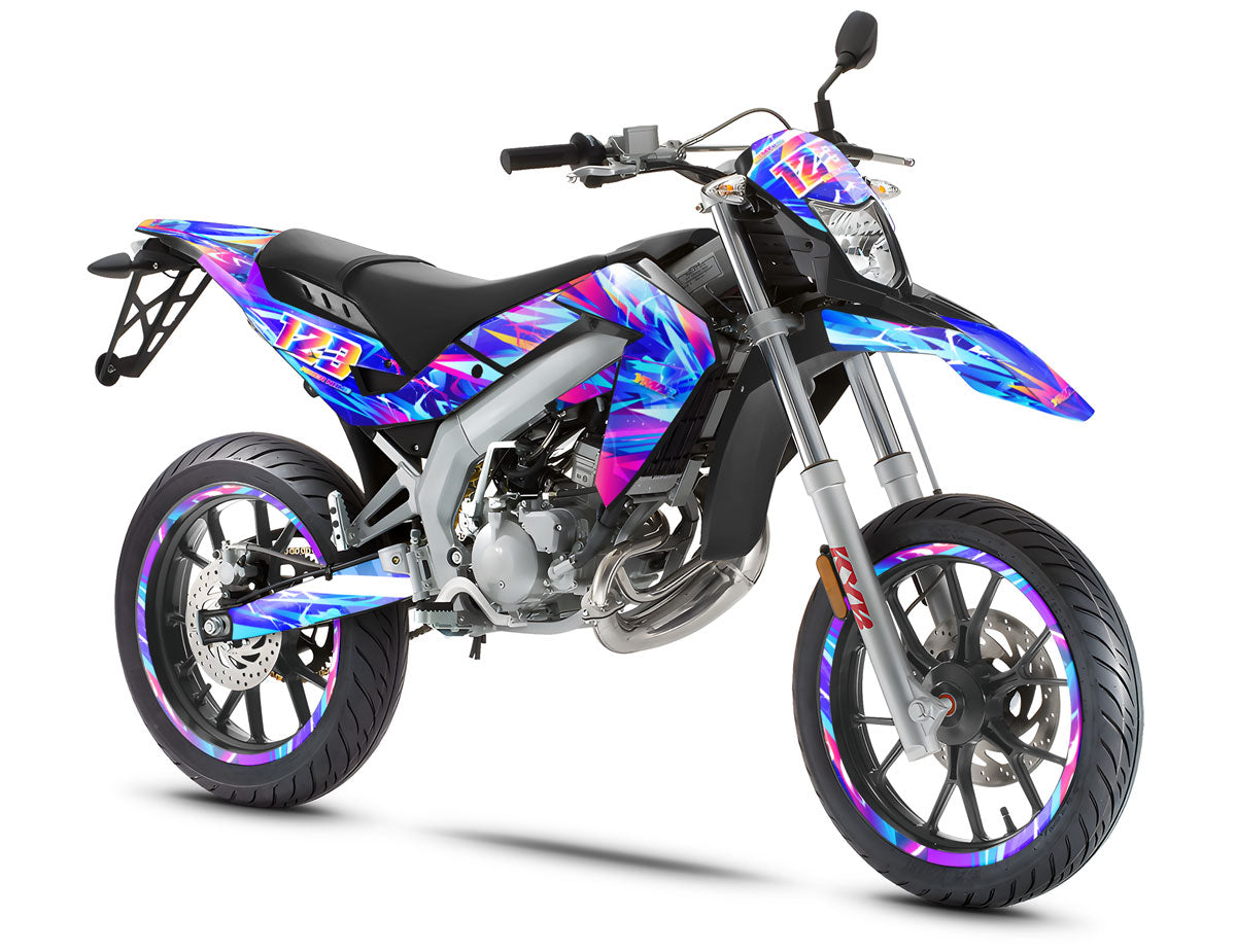50cc Graphics kit Ultravector - Compatible with Aprilia SX/RX 2006-2017 on colorful supermoto bike