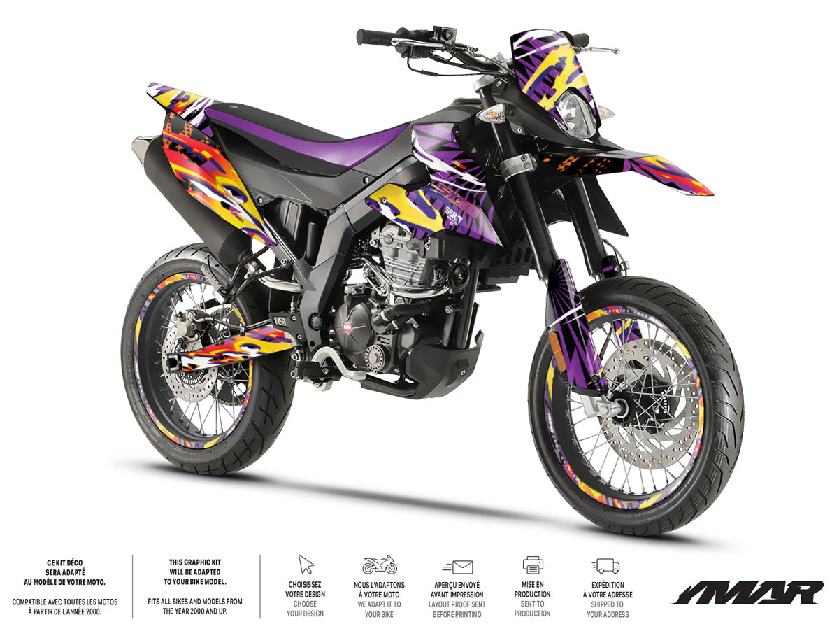 Kit de decoração para mota 125cc Cali Gelato - Compatível com Aprilia SX/RX 2018-2023