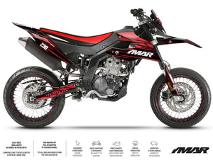 Dekor kit Motorrad 125cc Gold und Platin - Kompatibel mit Aprilia SX/RX 2018-2023 für Supermotard-Motorrad.