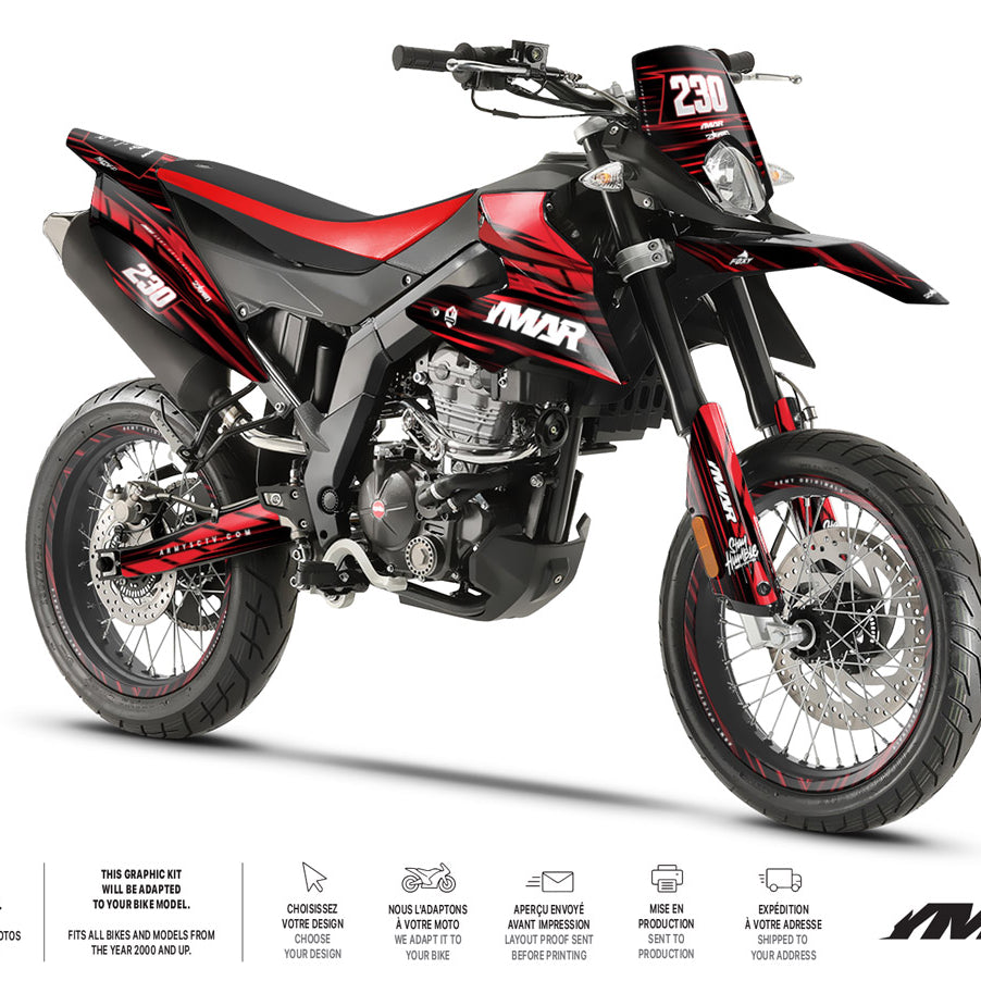 Kit déco moto 125cc D'or et de Platine - Compatible avec Aprilia SX/RX 2018-2023 sur supermotard IMAR