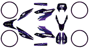 Dekor kit Motorrad 125cc Gold und Platin - Kompatibel mit Aprilia SX/RX 2018-2023 aus hochwertigem Vinyl, grafische Aufkleber.