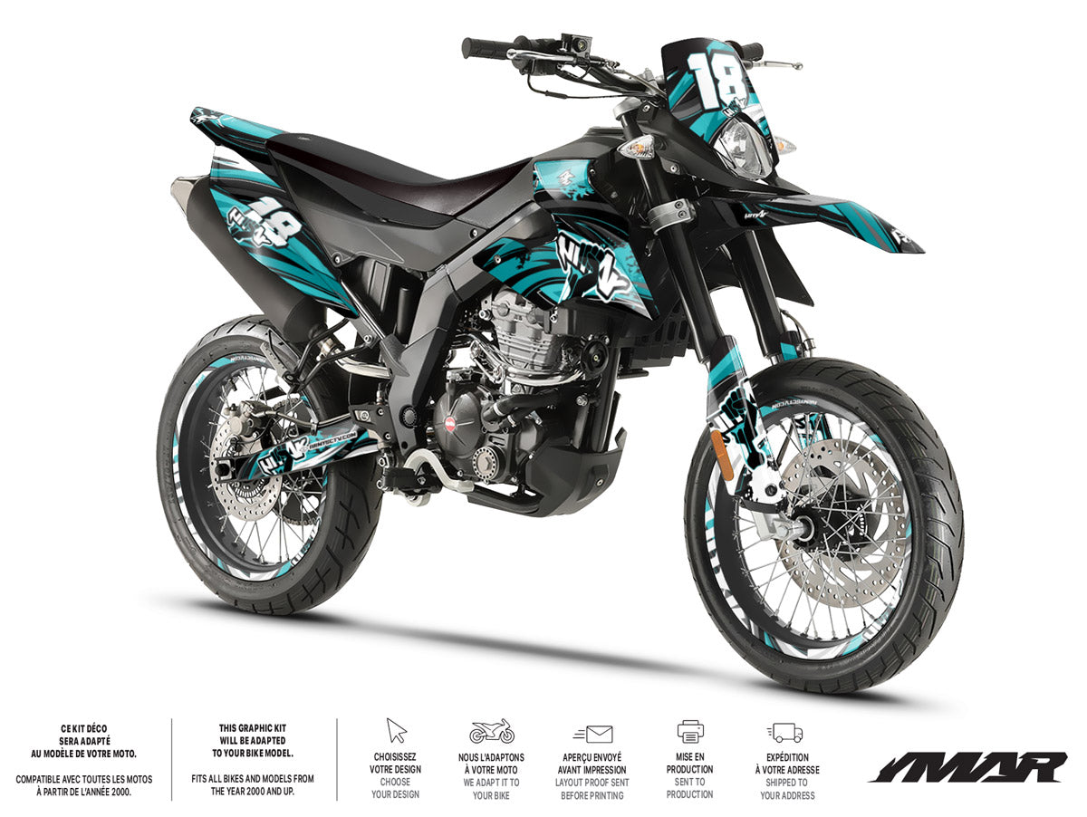 Kit de decoração para mota 125cc Freedom - Compatível com Aprilia SX/RX 2018-2023