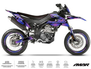 Dekor kit Motorrad 125cc Message Star – Kompatibel mit Aprilia SX/RX 2018-2023 an einem sportlichen Motorrad mit Stil.