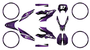 Dekor kit Motorrad 125cc Redfast - Kompatibel mit Aprilia SX/RX 2018-2023 Design lila Grafiken und Aufkleber Set