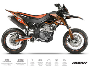 Dekor kit Motorrad 125cc Redfast - Kompatibel mit Aprilia SX/RX 2018-2023 auf einem hochwertigen Supermoto-Motorrad.