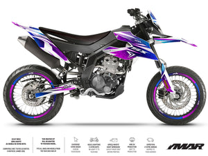 Dekor kit Motorrad 125cc R-Force - Kompatibel mit Aprilia SX/RX 2018-2023 bei Motorrädern mit sportlichem Design.