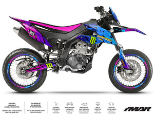 Dekor kit Motorrad 125cc Sparkler - Kompatibel mit Aprilia SX/RX 2018-2023, lebhaftes Design auf Supermoto.