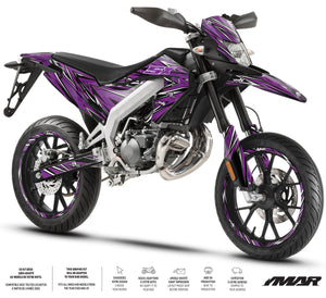Dekor kit Motorrad 50cc Cutvector - Kompatibel mit Aprilia SX/RX 2018-2025 bei Motorrad mit modernem und grafischem Design.