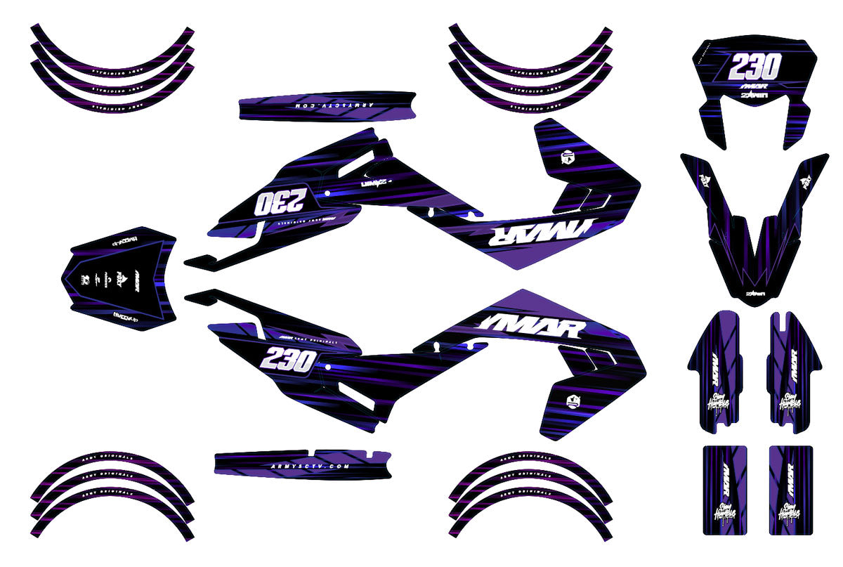 Kit déco moto 50cc D'or et de platine - Compatible avec Aprilia SX/RX 2018-2025