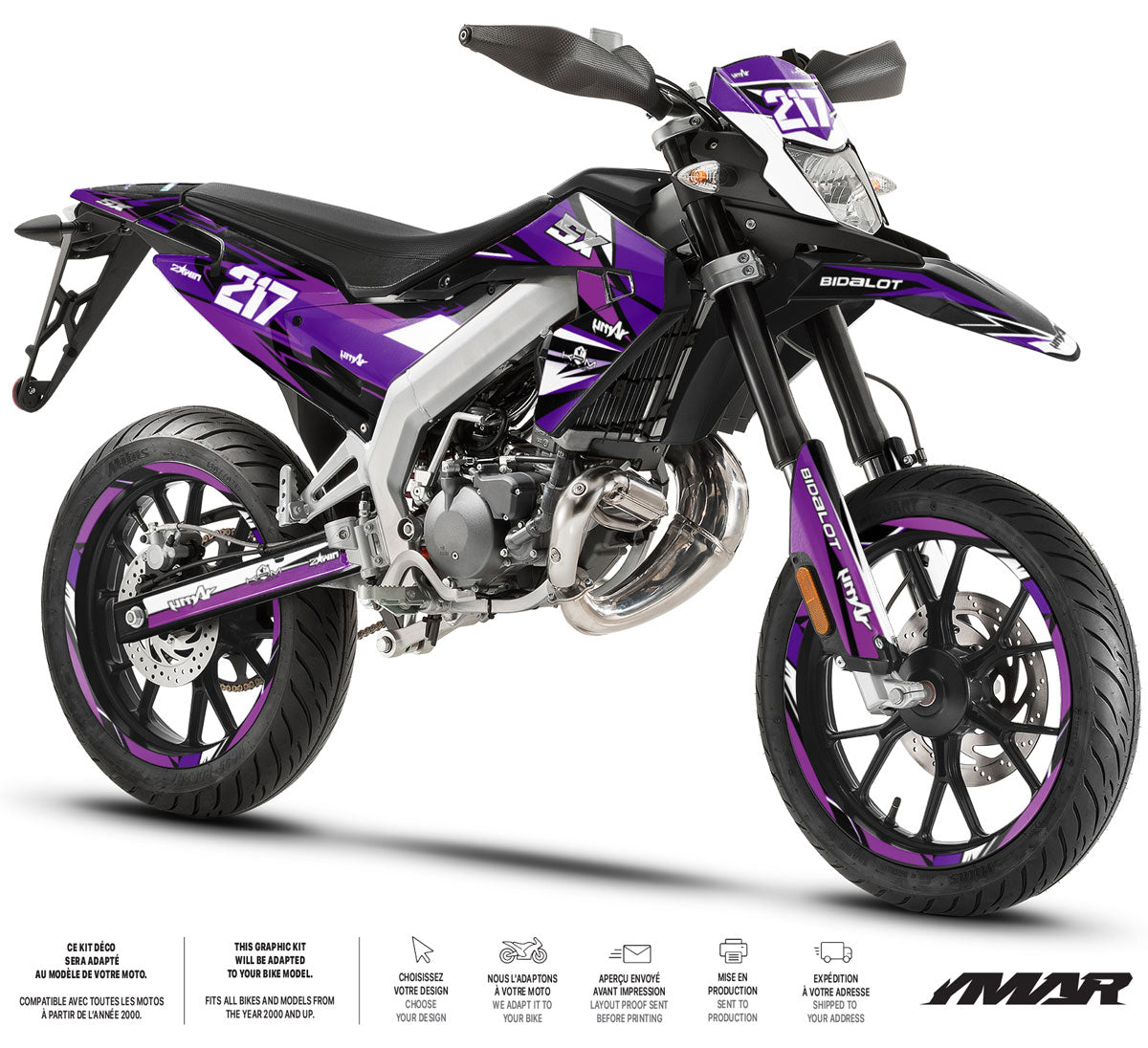 Graphics kit 50cc Lilaks motorcycle Compatible with Aprilia SX/RX  2018-2025