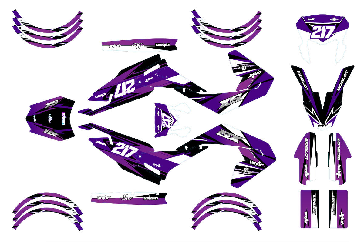 Kit déco moto 50cc Lilaks - Compatible avec Aprilia SX/RX 2018-2025