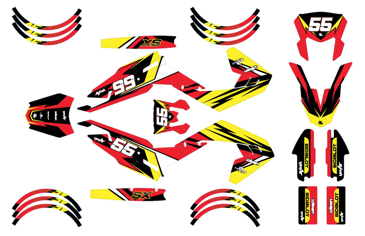 Kit déco moto 50cc Stream - Compatible avec Aprilia SX/RX 2018-2025