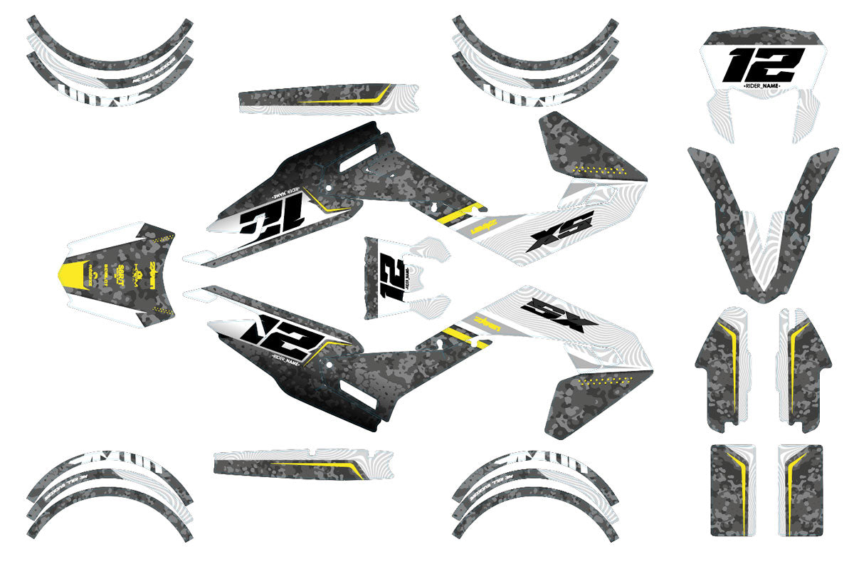 Kit déco moto 50cc Warfare - Compatible avec Aprilia SX/RX 2018-2025