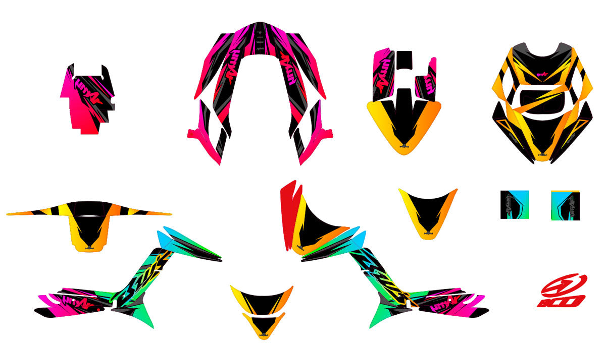 Kit déco MBK Booster RX BCD/Yamaha BW's RX BCD Eclipse | autocollants moto | personnalisation 50cc | armysctv