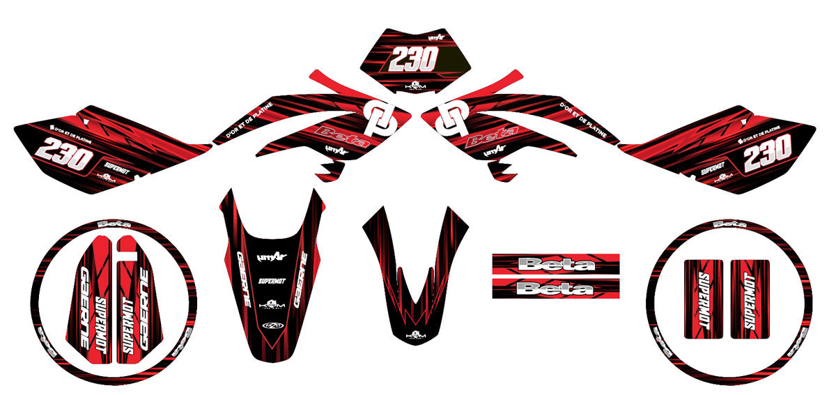 Dekor kit Beta RR 50 Motard 2006-2010 Gold und Platin | Motorradaufkleber | Personalisierung 50cc | armysctv